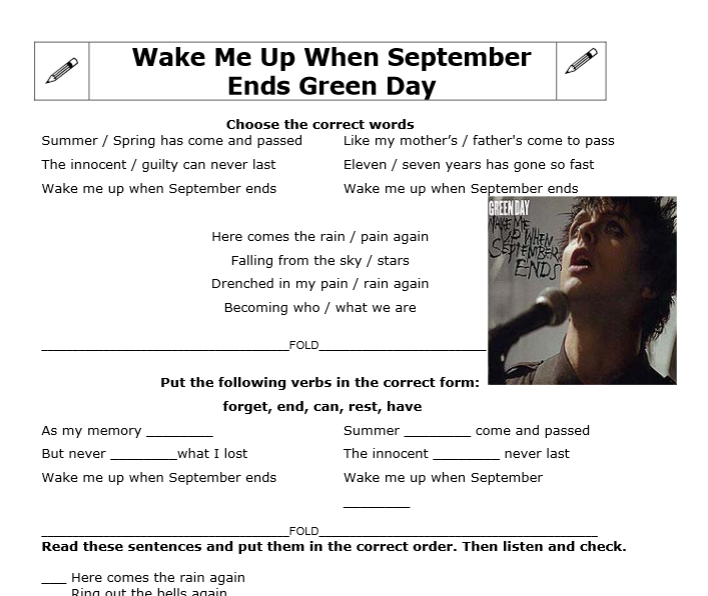 September ends тексты. When September ends текст. Green Day September ends. Wake me up when September ends. Green Day Wake me up when September ends.